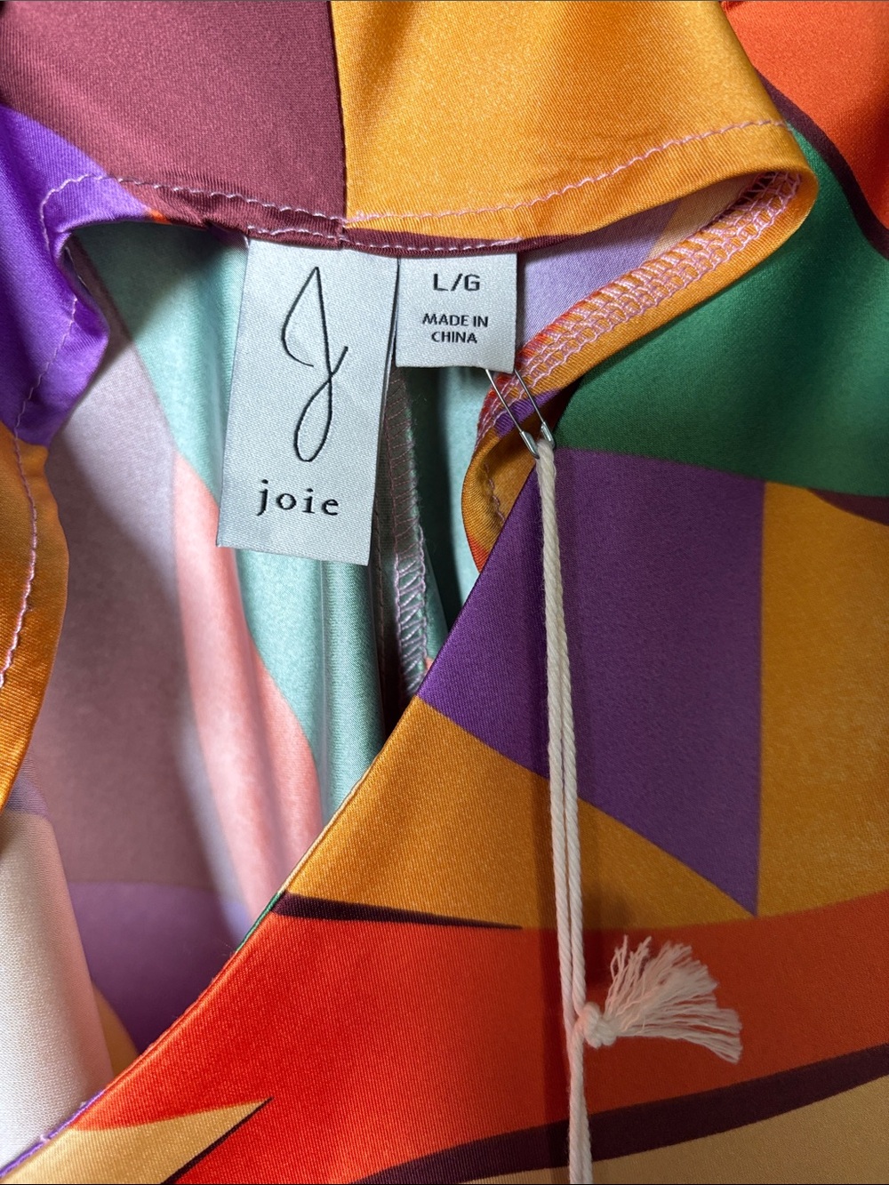 Joie Multicolor Abstract Leaf-Print V-Neck Maxi Dress Size L - Picture 3 of 10
